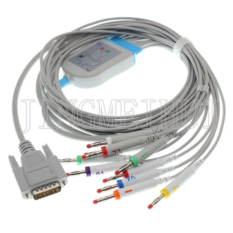 Совместимость Mindray R3 R12 и EDAN SE-1/3/12/300B/301/601/601A кабель для ЭКГ 3.0DIN/4,0 банан/ОСНАСТКА/зажим/животное ветеринарный провод
