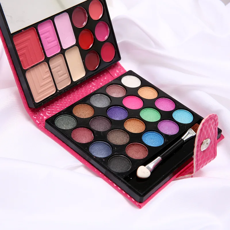 Палетка теней для век из ПУ кожи натуральные водостойкие румяна пудра