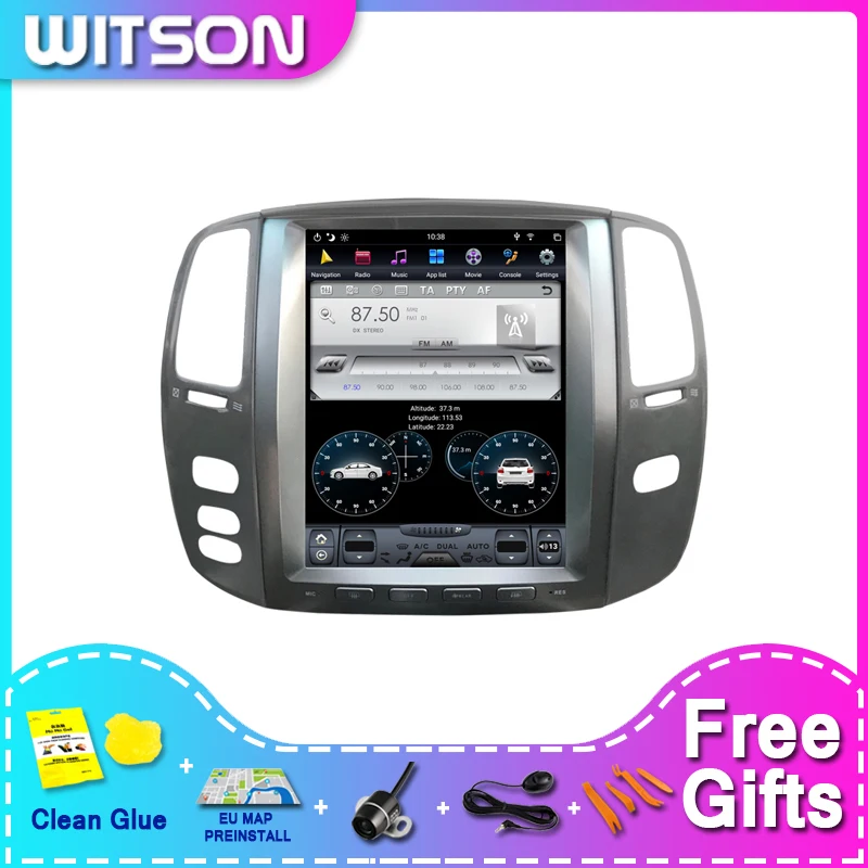 

WITSON Android 9,0 Tesla автомобильный DVD мультимедийный плеер для LEXUS LX470 2004-2006 4G RAM 32GB ROM