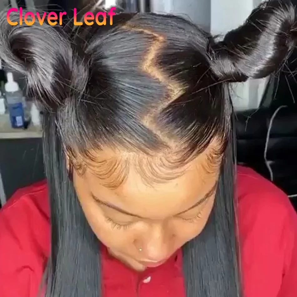 Clover Leaf 360 Lace Wig Straight Human Hair Wigs 150% Remy Malaysian Front PrePlucked With Baby | Шиньоны и парики
