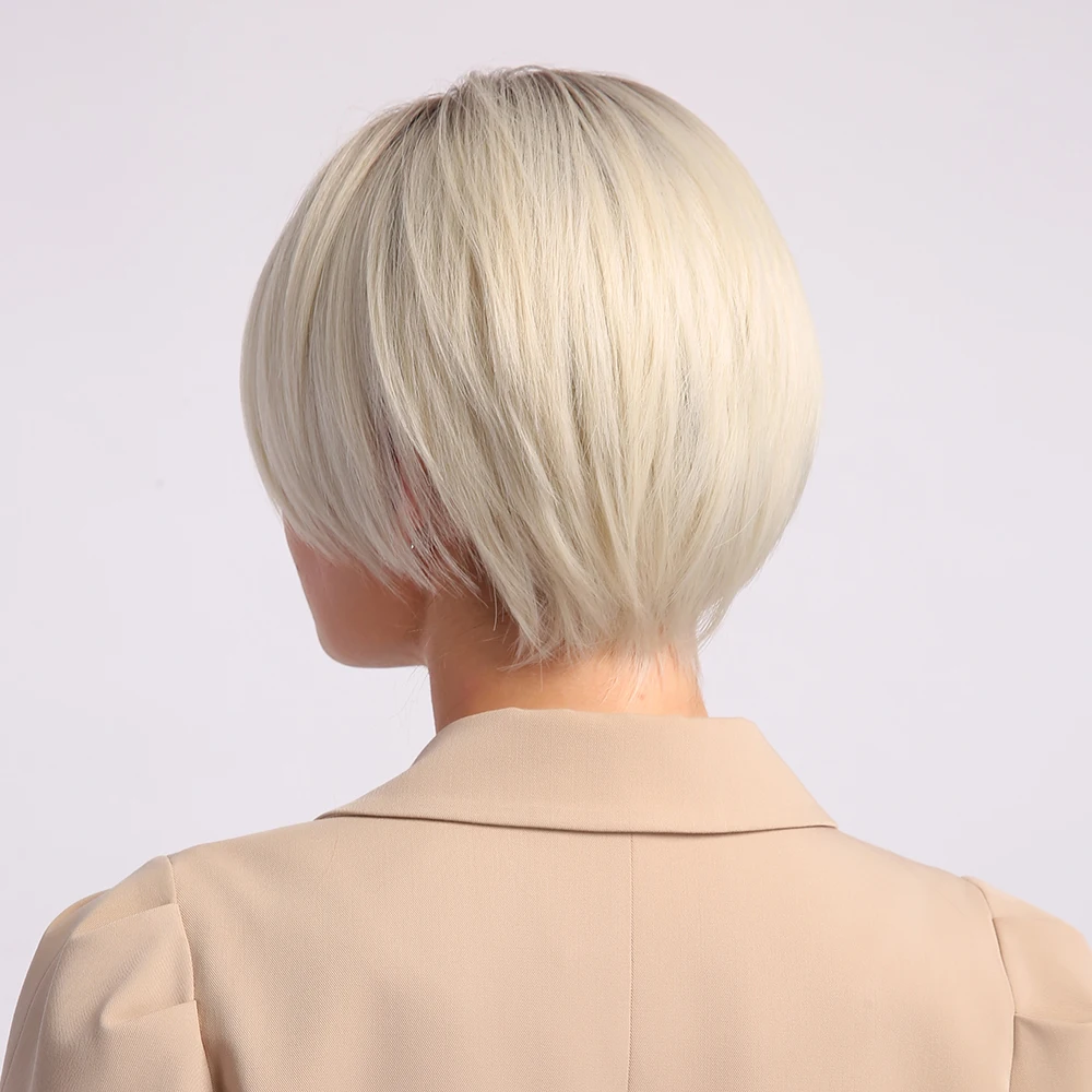 Короткие прямые парики GEMMA Bob для женщин натуральные синтетические волосы с
