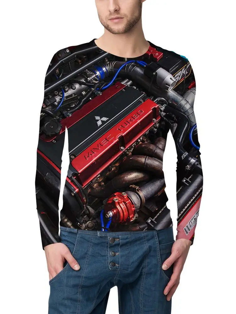 Свитшот мужской оверсайз с длинным рукавом и 3D-принтом | Мужская одежда