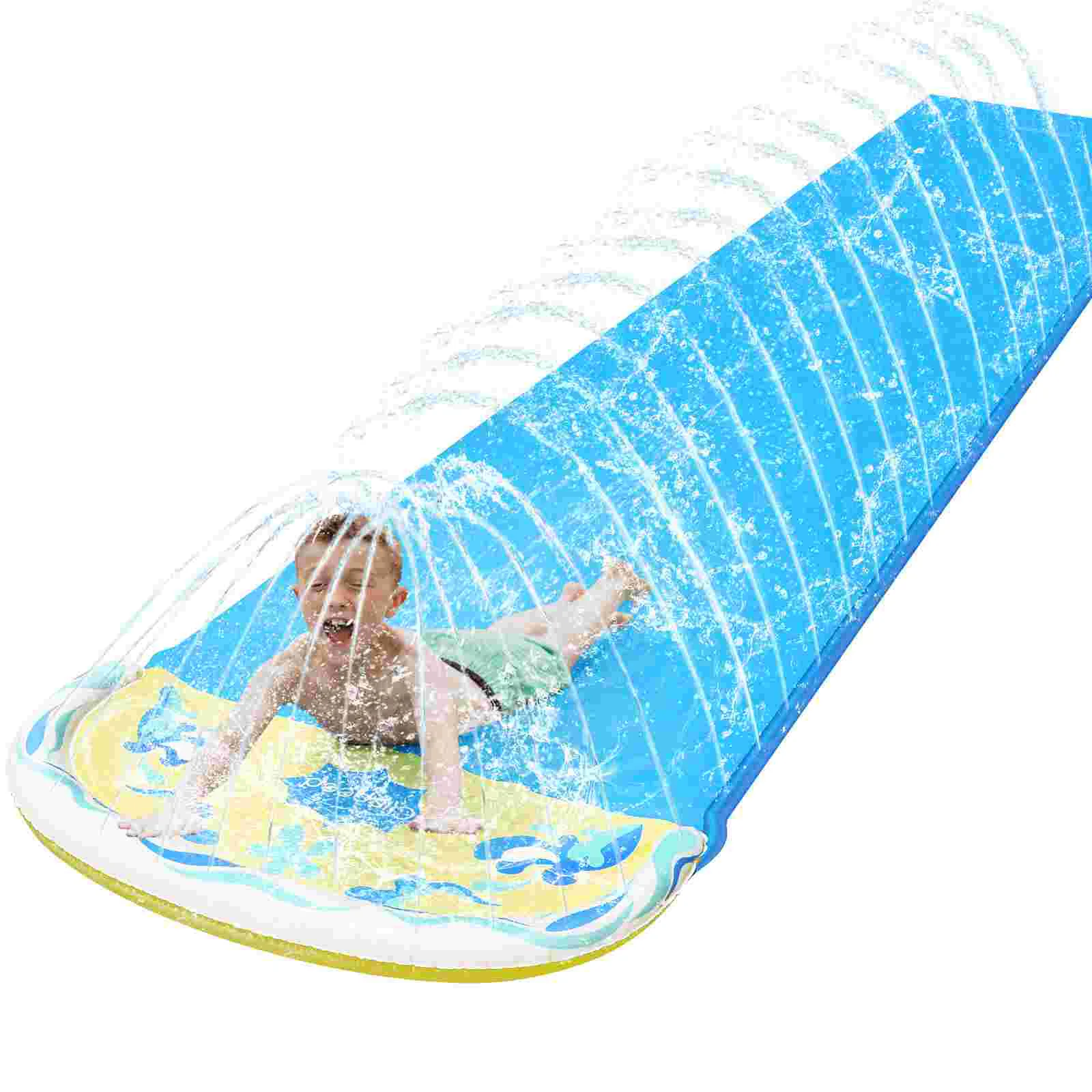 

Детская водная горка 100x480, гоночная полоса с разбрызгивателями, летняя уличная горка для газона, двора, сада