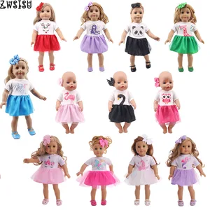 Одежда для куклы с единорогом, Русалка, панда, планда, подходит для 18-дюймовых американских и 43 см кукол для новорожденных, Рождественская игрушка для девочек нашего поколения