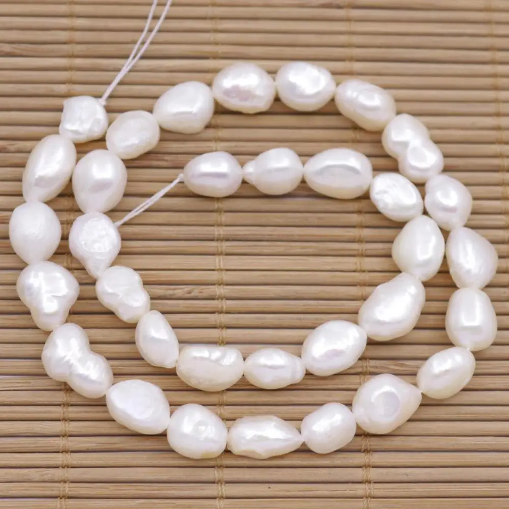 Натуральные белые жемчужные бусины свободного кроя нитка 14-15 дюймов 7 мм-15 мм на