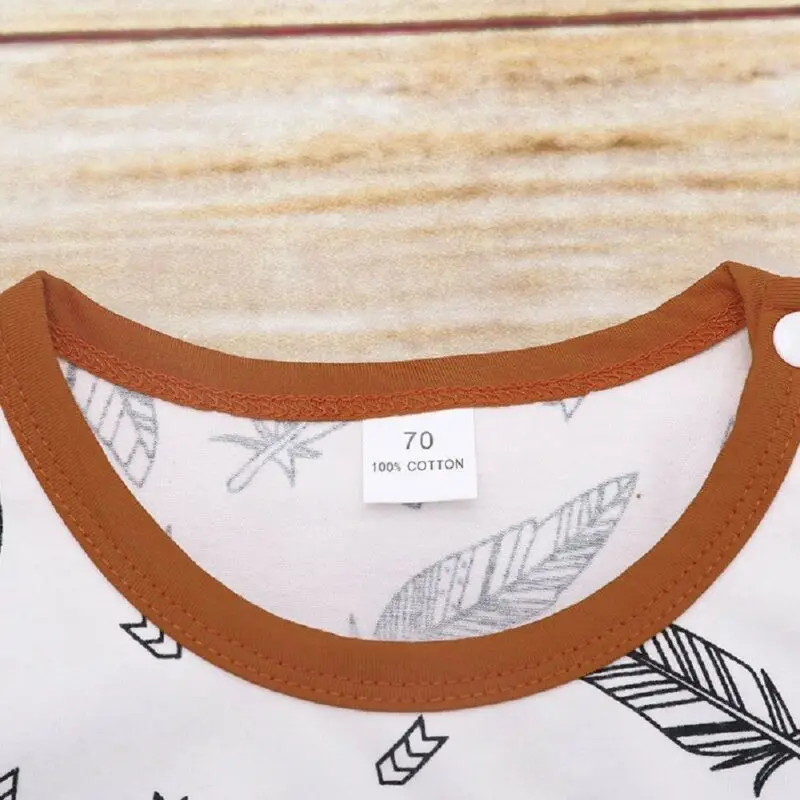 

0-24M Newborn Kid Baby Girl Boy Feather Clothes Romper Jumpsuit Hat Autumn Outfit Cartoon Casual Long Sleeve Soft High Quality