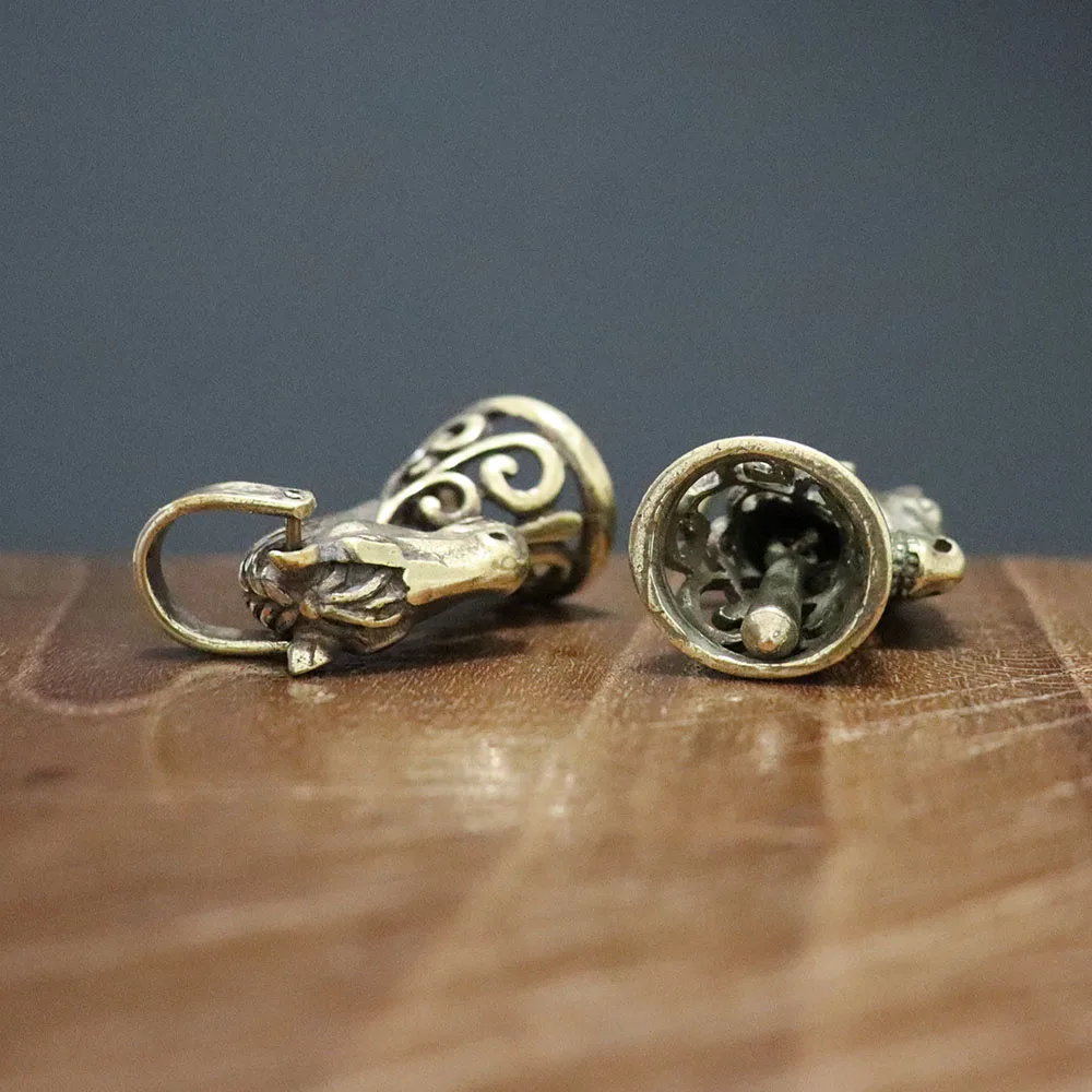 Винтажный медный колокольчик с головой лошади маленький кулон для