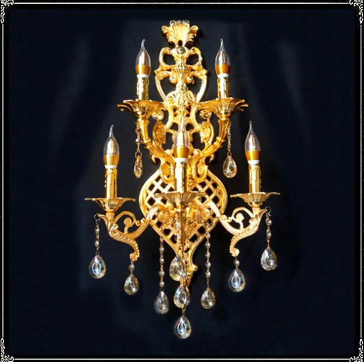 Европейский роскошный настенный светильник из цинкового сплава лобби гостиница