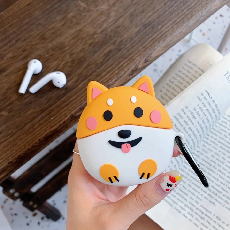 3D чехол для наушников для AirPods, силиконовый чехол, милый ins, медведь, собака, чехол для Apple Air pods 2, наушники/Earburd/Earpods, чехол, ремешок - Цвет: 765