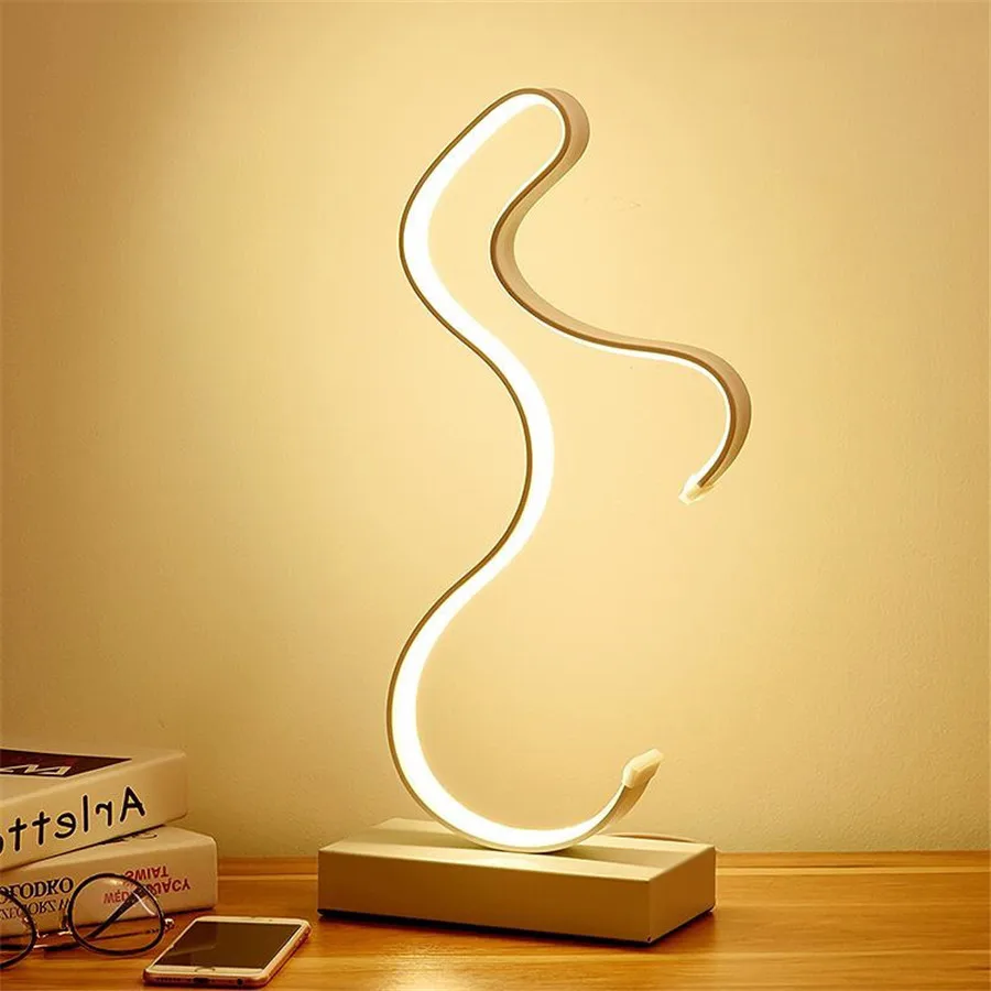 

Современная светодиодный листичная линия Светодиодная настольная лампа креативная спальня прикроватная настольная лампа для чтения отел...