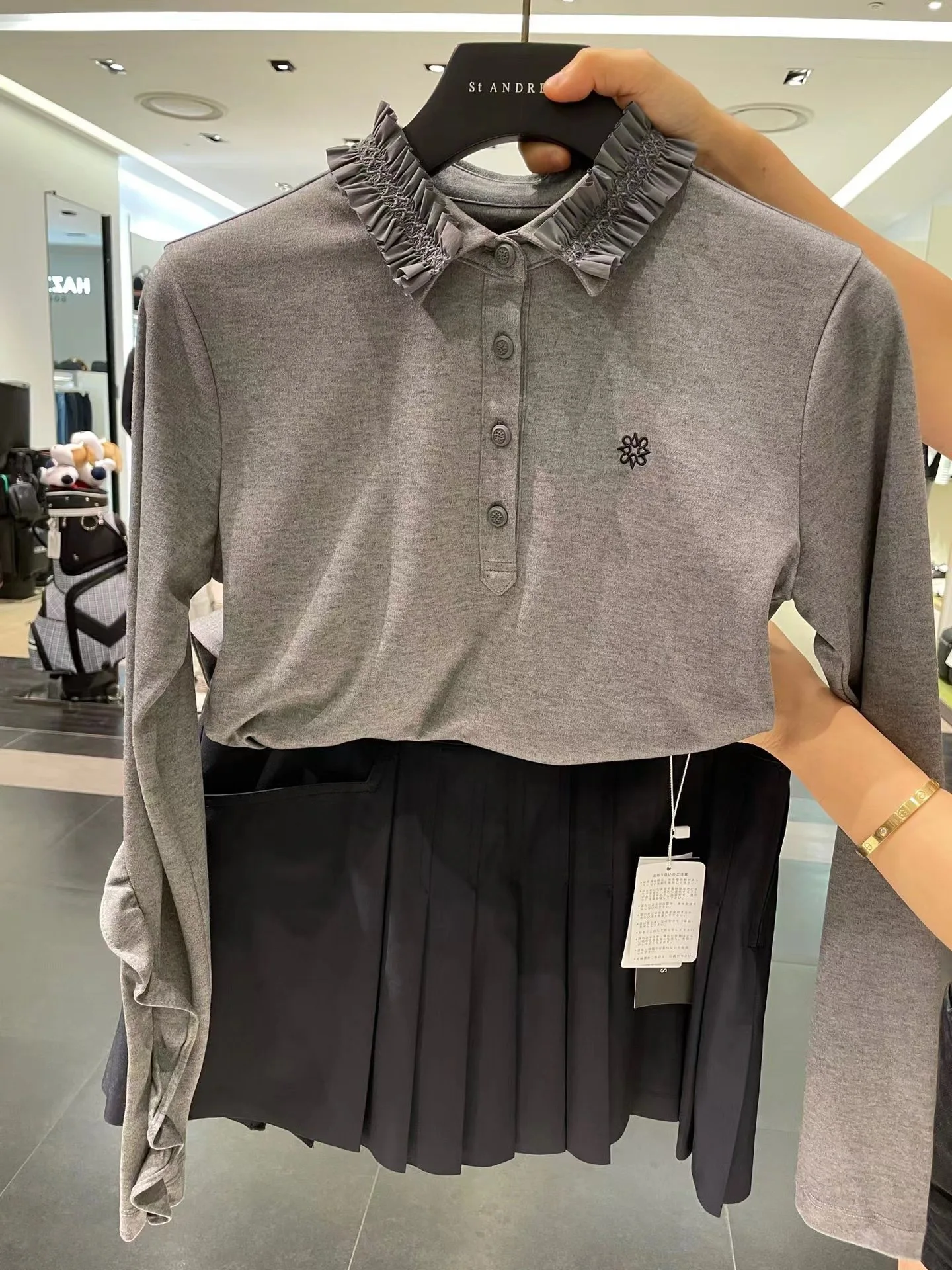 Autumn and winter new golf women's long sleeve pure cotton T-shirt outdoor sports leisure warm long sleeve women's jersey