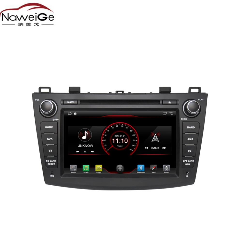 NaweiGe 8-дюймовый Android четырехъядерный Процессор MTK 9 1 2 + 16 ГБ Автомобильный dvd-плеер