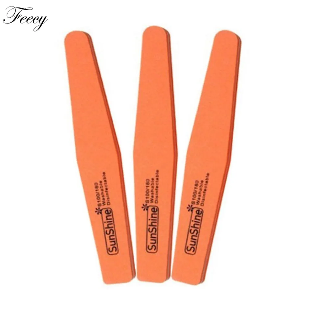 NF0301 Orange 3pcs Пилочка для ногтей с буфером, двусторонняя пилочка для ногтей с буфером, 100/180, триммер, липовый буфер, инструмент для нейл-арта, инструмент для нейл-арта - Цвет: NF0301 Orange 3pcs