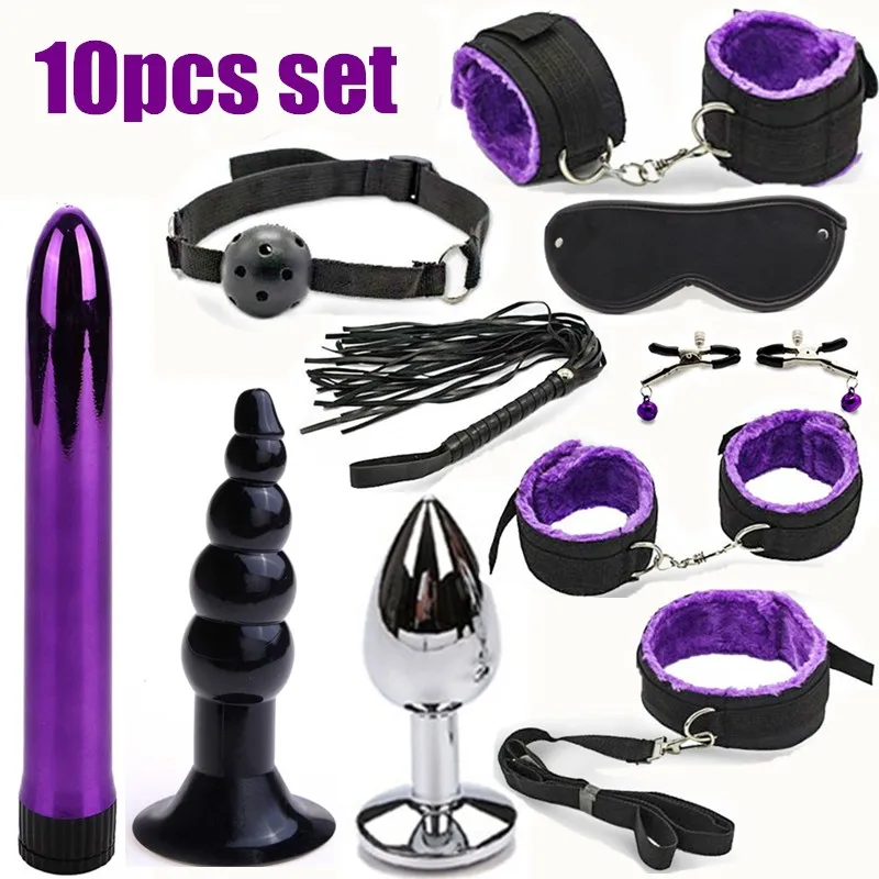 13 шт. набор из искусственной кожи наручники для ног кнут ошейник сексуальный БДСМ