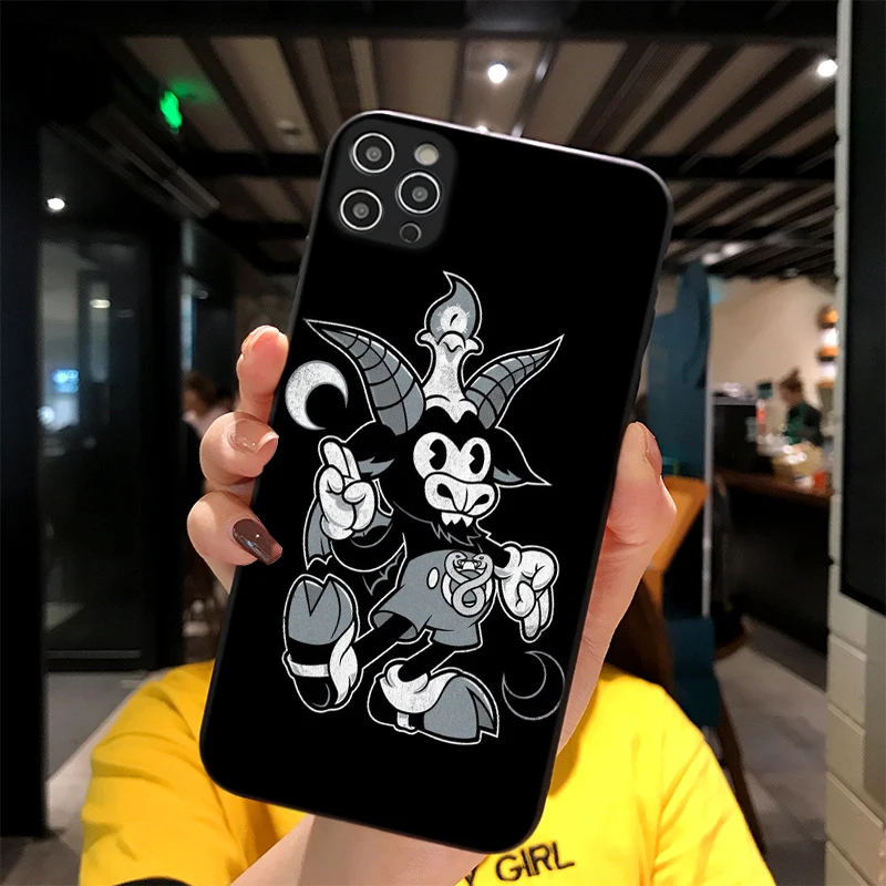 

For iPhone Do Walt Thou Wilt Baphomet Creepy Cute Occult Print Soft Matt Apple Case 6 7 8 11 12 Plus Pro X XR MAX 2021 Cover