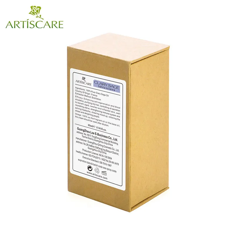 ARTISCARE 100% чистый клирический шалфей эфирные масла 10 мл сужает поры и подтягивает
