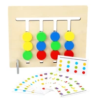 montessori wood four colors game point fruits matching cards game training kids educational toys for children family table game