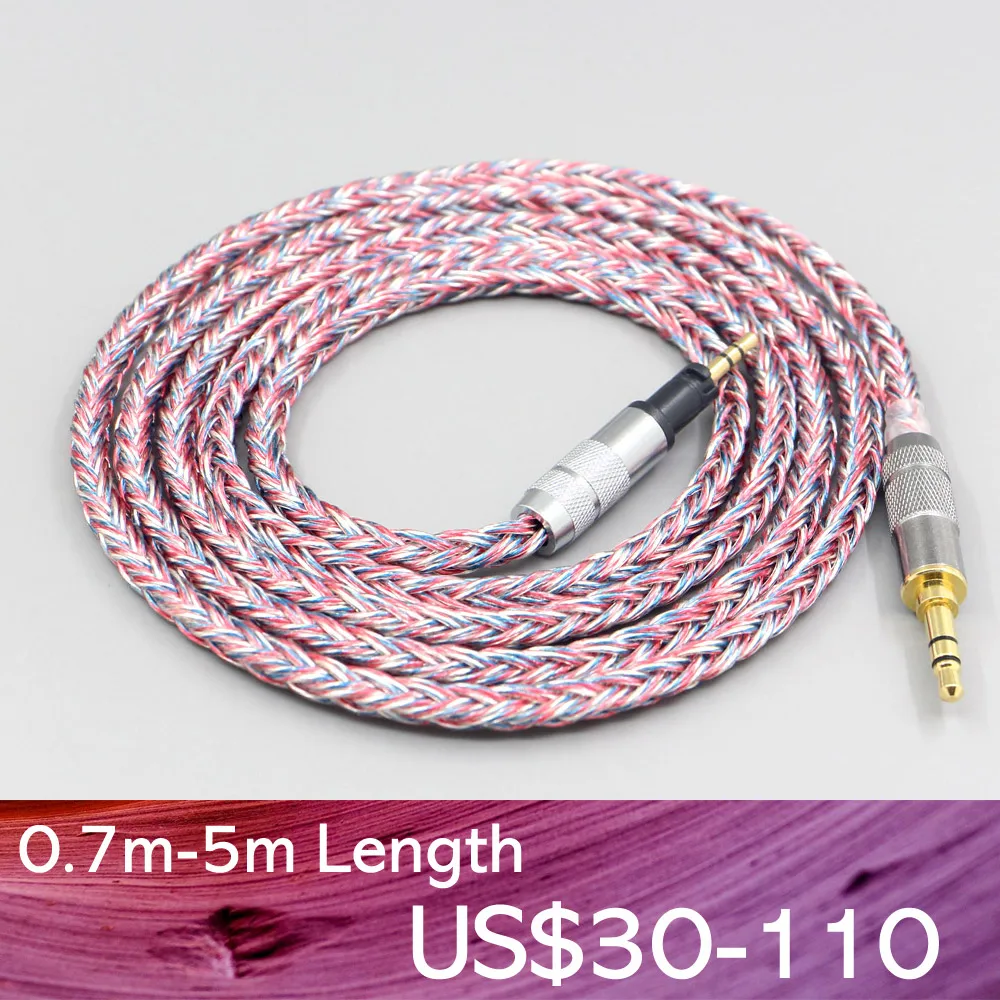 

LN007605 16-жильный серебристый OCC OFC смешанный плетеный кабель для Sennheiser Momentum 1,0 2,0 наушники гарнитура наушники