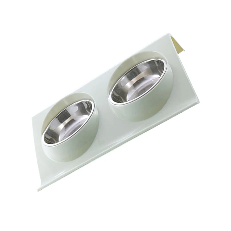 

Pet Double Bowls Food Water Feeder Stainless Steel Cat Food Bowl For Dog Puppy Feeding Dishes stainless steel cat bowl