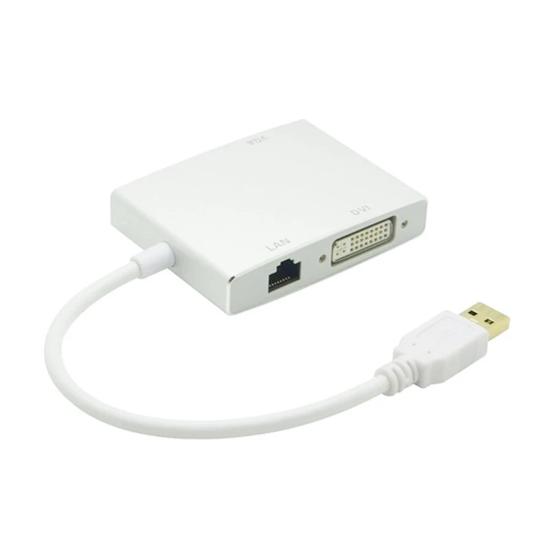 4 в 1 USB 3 0 к HDMI совместимым & VGA DVI RJ45 10/100 гигабитный Ethernet Lan адаптер кабель для