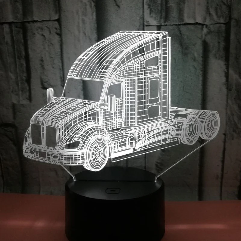 3D светодиодный ночсветильник большой динамический автомобиль с 7 цветсветильник
