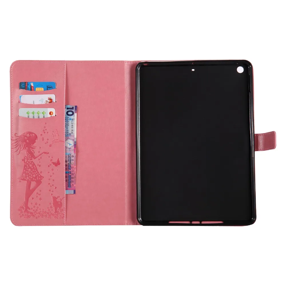 Модный чехол Funda для iPad 9 7 2017 милая девушка &amp Бабочка Кот Стенд PU кожаный нового