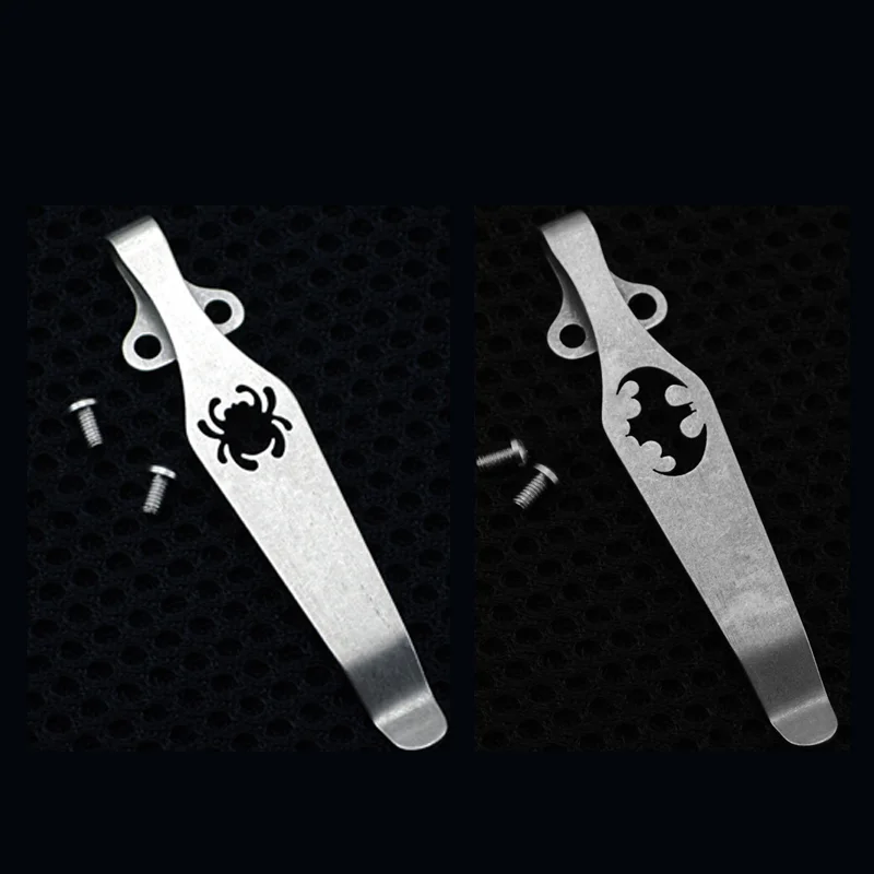 

TC4 Titanium Alloy Pocket Knife Back Clip for C81 C10 C11 Para3 Spyderc Spinder Design 2 Hole Folding Waist Clamp 2.3MM DIY Part