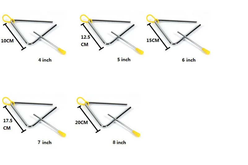 

4/5/6/7/8 inch Children Triangle Percussion for Children Learning Musical Instrument Toy