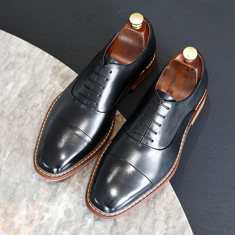 Брендовые мужские повседневные туфли DESAI из натуральной кожи деловые Роскошные