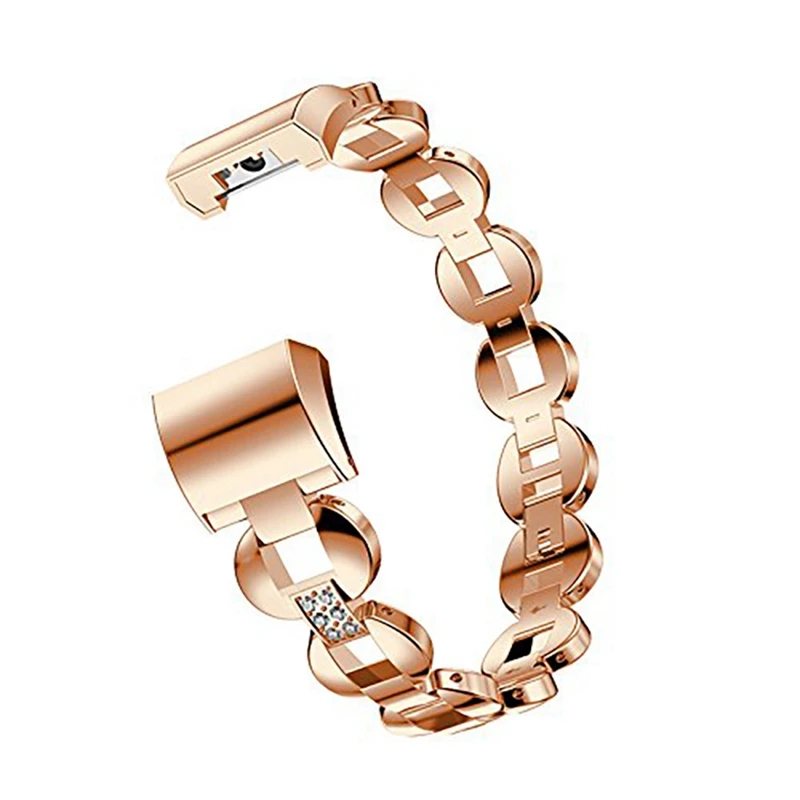 

For Fitbit Charge2 D-Shaped Diamond Metal Strap Watch Bracelet Replacement Wrist Band