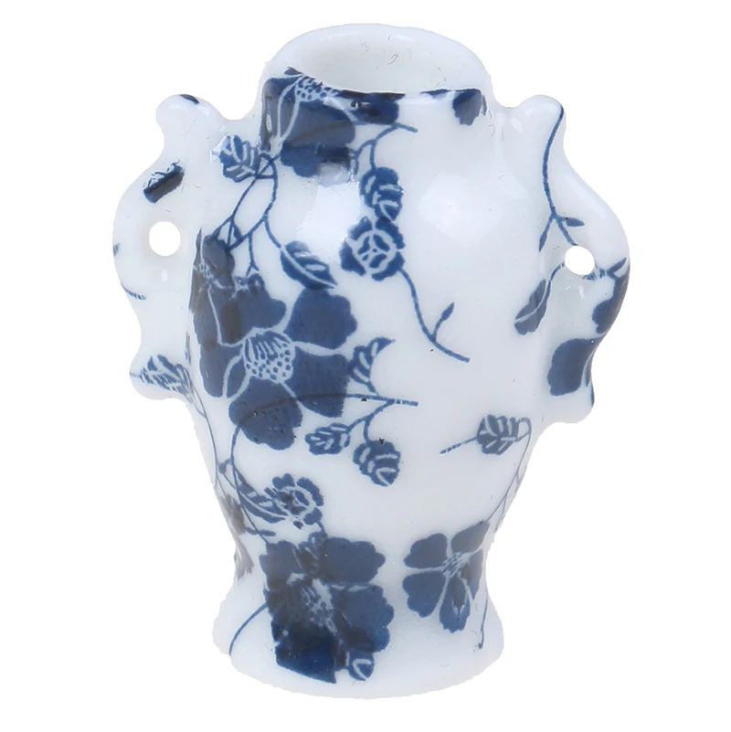 

Mini 6pcs vases of different shapes and 1pc plate Doll House Miniatures Accessories Decorative Ceramic Miniatures