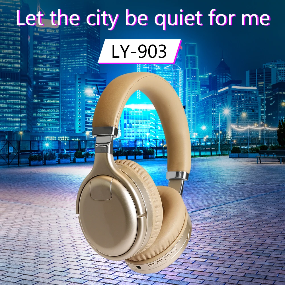 

Noise Cancelling Headphones Bluetooth Over Ear LY-903 Active Headset with Mic Portable Entertainment Earphone Supplies
