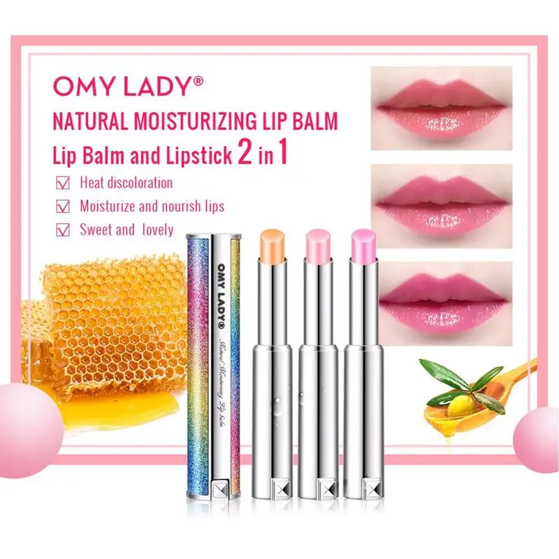 Увлажняющий цветной бальзам для губ губная помада Beewax натуральные питательные