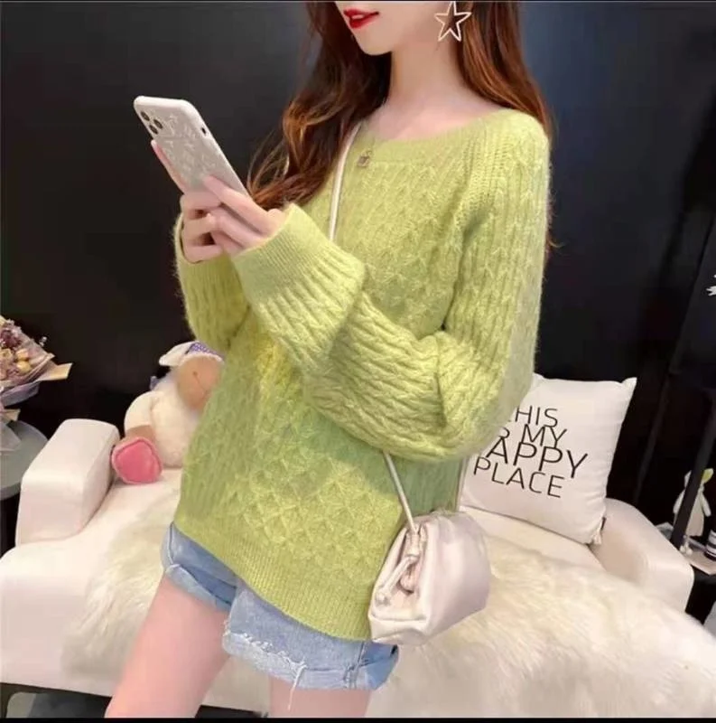 

Женский свитер Весна-Осень корейский стиль японский стиль простой вязаный Топ