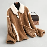 real coat female sheep shearling fur korean jackets 2020 autumn winter jacket women outwear chaqueta mujer my3502