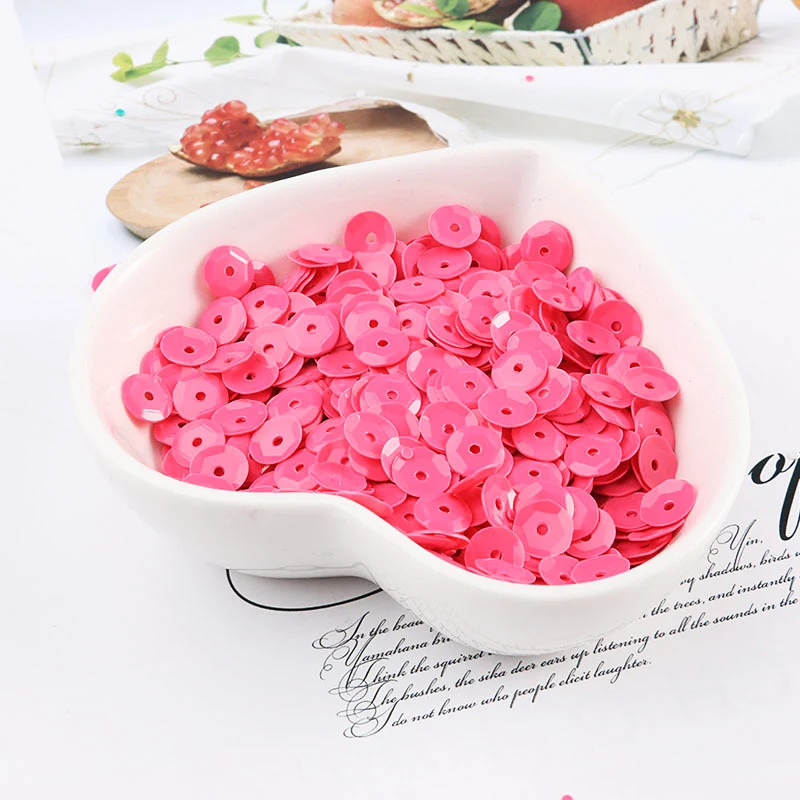 6mm concave solid color pvc sequins hand-sewn clothing accessories DIY handmade beads jewelry | Дом и сад