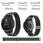 Металлический ремешок для Garmin Fenix 6S 6X 6 Pro Fenix 5X 5 5S 3HR, быстросъемный браслет из нержавеющей стали, 26 22 20 мм