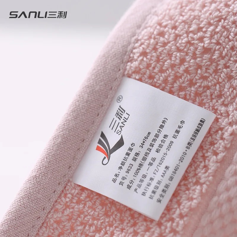 [Новинка] полотенце Sanli антибактериальное для волос 100 г Хлопковое простое лица