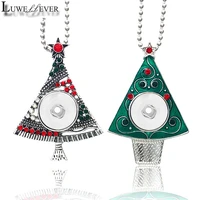 christmas tree necklace interchangeable crystal ginger necklace 031 fit 18mm snap button pendant charm jewelry for women gift