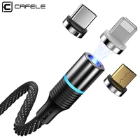 cafele qc3 0 led magnetic usb cable for iphone usb type c micro cable 3a fast charging cables for huawei samsung xiaomi oneplus