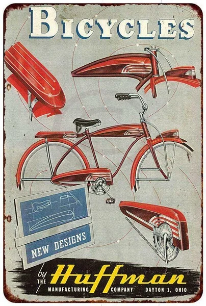 

1941 Huffman Bicycles Vintage Retro Reproduction Metal Sign Metal Poster 20*30CM 8*12inch