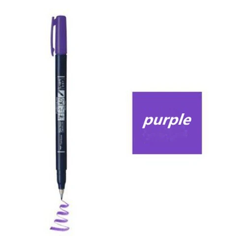1 шт. Tombow ручка-кисть для каллиграфии практика каллиграфии маркер ручка с надписью мягкий почерк школьные офисные принадлежности канцелярские принадлежности - Цвет: purple soft head