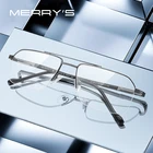 Мужские ультралегкие квадратные очки MERRYS, дизайнерские классические оправы для очков из титанового сплава, прямоугольная полуоправа, S2214