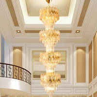 american modern golden k9 crystal chandeliers european long spiral hanging lights fixture home indoor lamps dia45cm height240cm