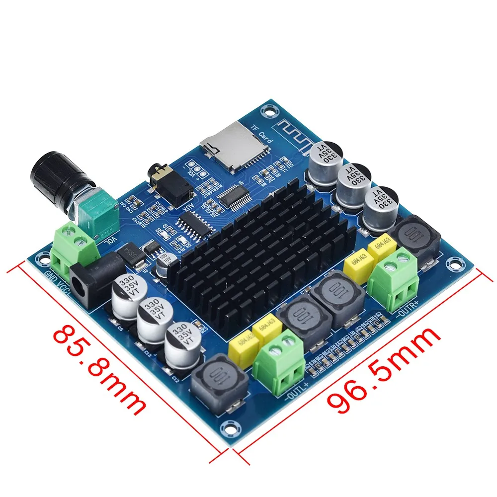 XH-A314 Bluetooth 5,0 TPA3116 50 Вт+ 50 Вт Цифровой усилитель мощности плата стерео аудио усилитель модуль Поддержка TF карты AUX домашний кинотеатр