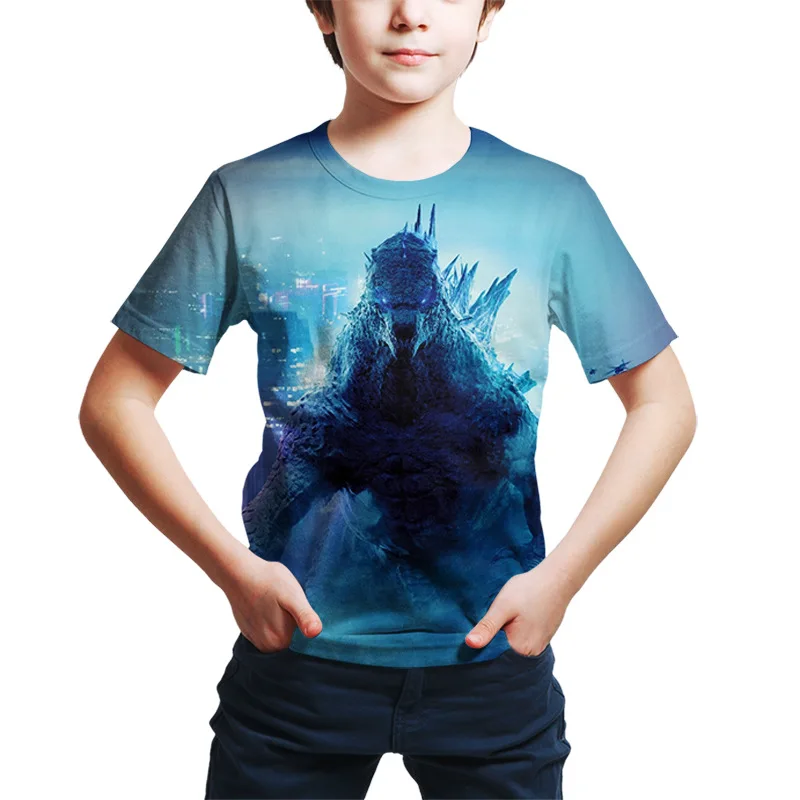 

Summer New Monster Vs Monkey Boy T-shirts Cool Fighting Pattern 3d T-shirt Casual Children's Street Clothing O-neck Tops T Shirt