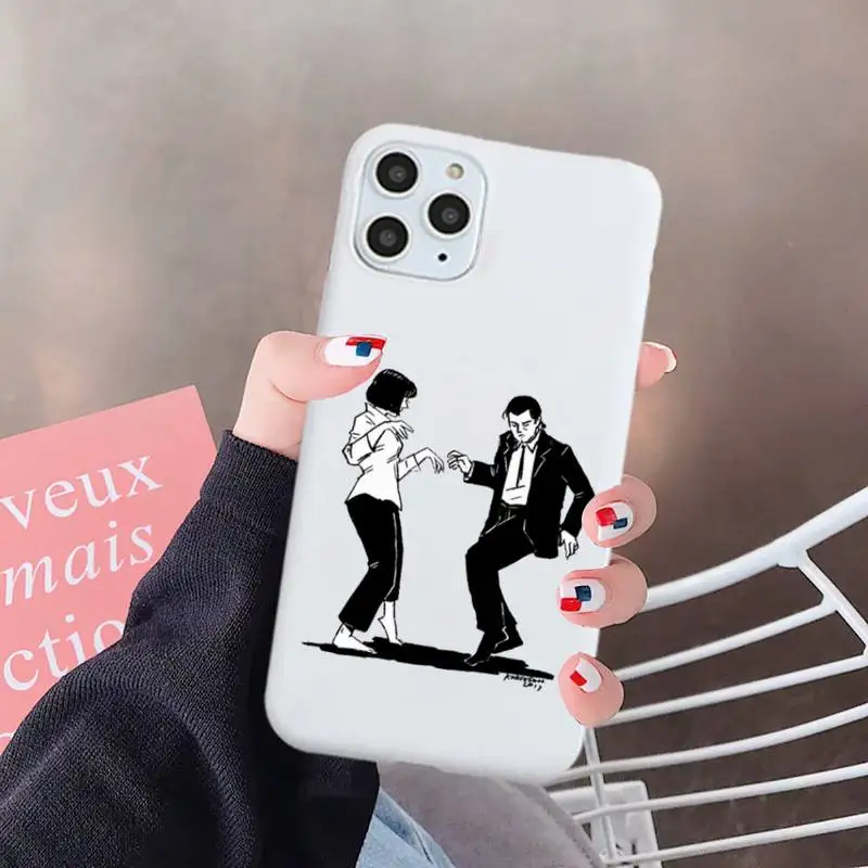 

Pulp Fiction Movie Cartoon Phone Case Candy Color for iPhone 6 7 8 11 12 s mini pro X XS XR MAX Plus