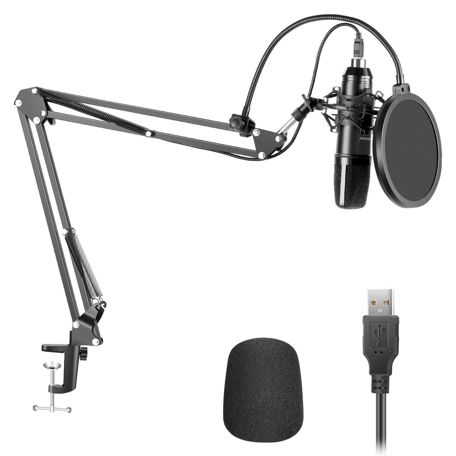 

Neewer Microphone 192KHz/24Bit Plug&Play Cardioid Condenser Mic, Arm Stand, Pop Filter for YouTube Video/Broadcasting
