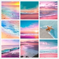 fashion sunset beach landscape 5d diy round square full diamond painting embroidery mosaic cross stitch home decorative picture