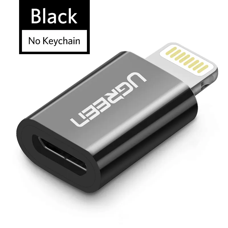 Ugreen USB адаптер для iPhone 8 Lightning-Micro USB для iPhone 11 Pro XS 7 адаптер для быстрой зарядки и синхронизации данных для iPad USB кабель - Цвет: Black ABS